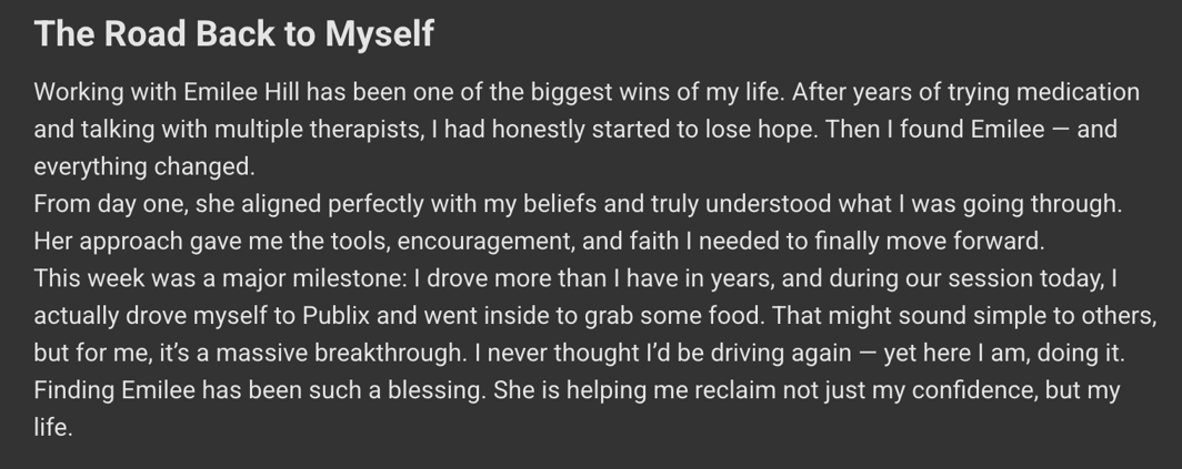 recovery course testimonial