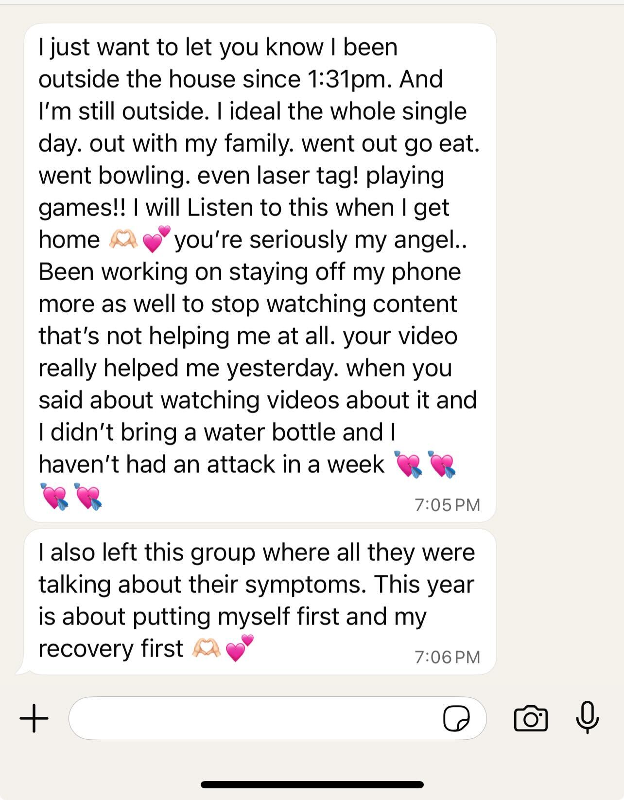 recovery course testimonial