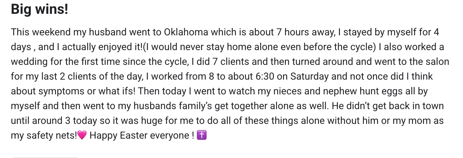 panic to peace testimonial